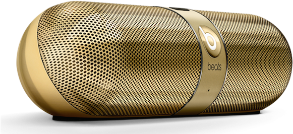 Beats Pill Png - Beats Pill Gloss Gold (600x362), Png Download