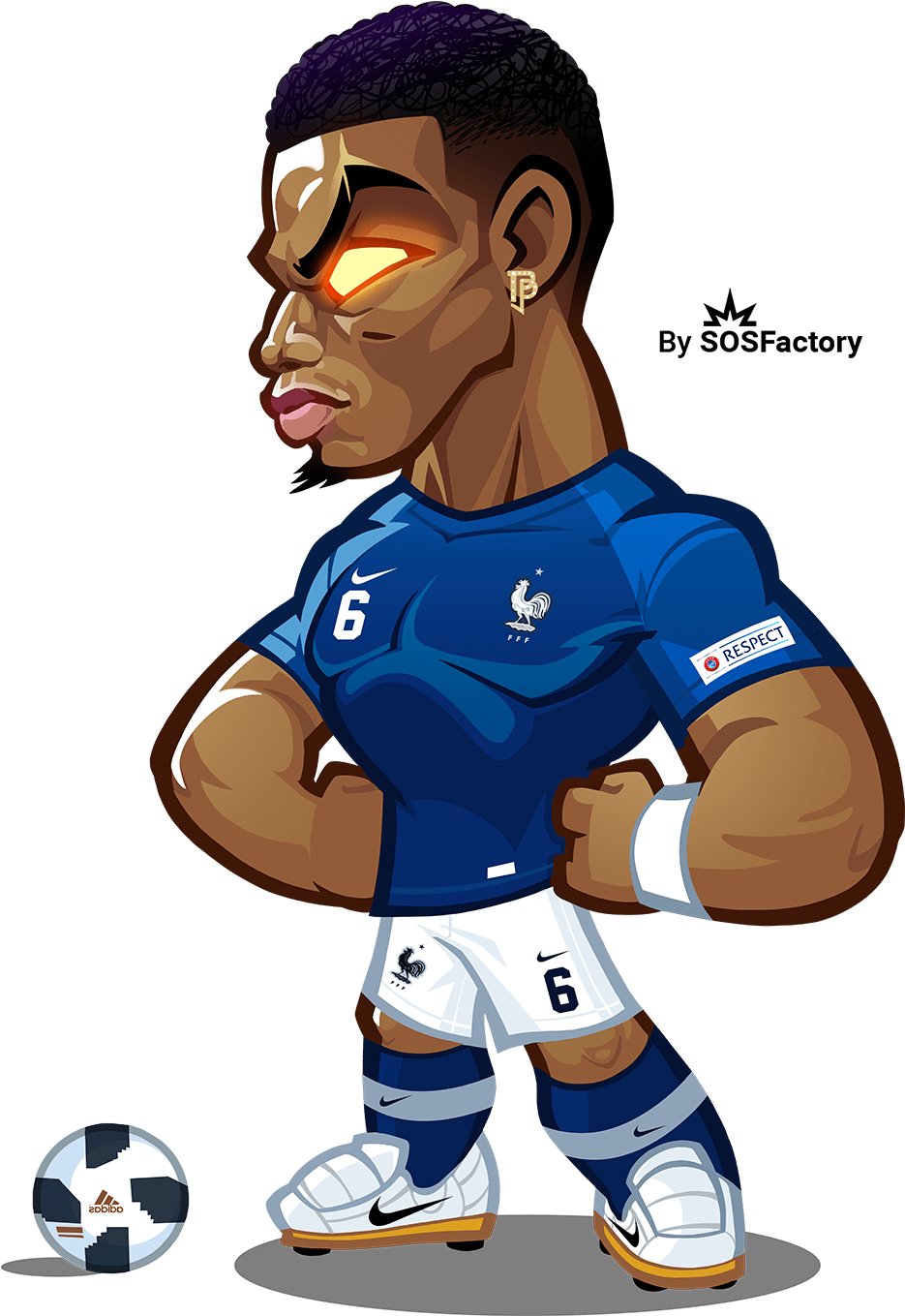 Worldcup Russia Mascotization Project Paul Pogba Caricature - Worldcup Russia 2018 Mascotization (1000x1413), Png Download