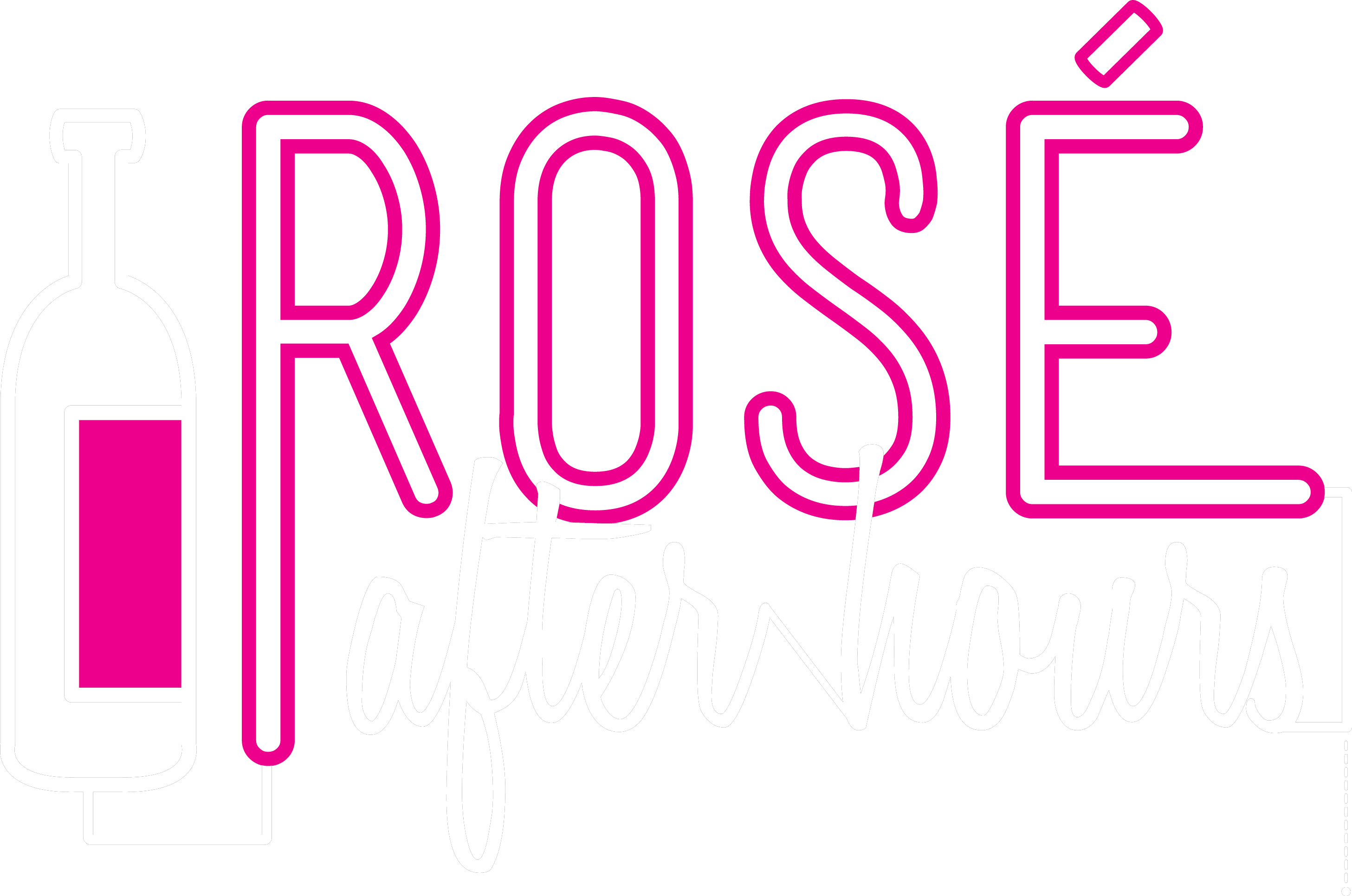 Roselogowhite - Pink Rose Wine Design Png (2913x1931), Png Download