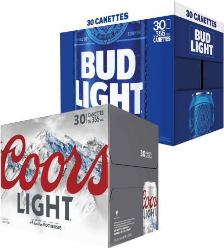 Coors Light & Bud Light - Coors Light Beer - 12 Pack, 12 Fl Oz Cans (470x500), Png Download