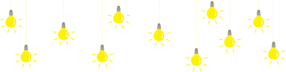 Yellow Shining Lightbulbs Hanging From Cords - Graphic Design (984x250), Png Download
