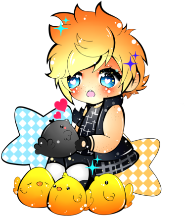 Chibi Prompto (400x446), Png Download