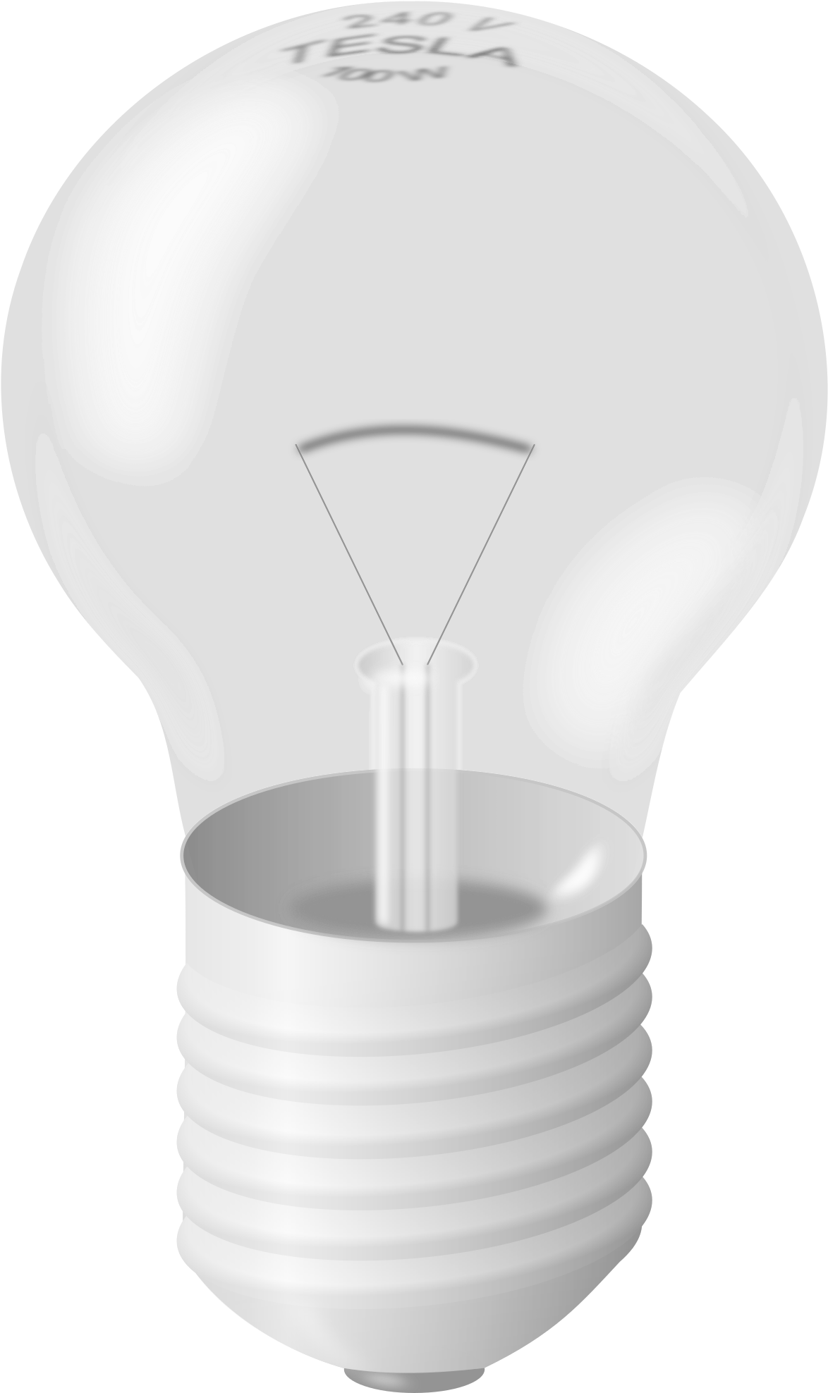 Lightbulb Clipart Ceiling Light - Incandescent Light Bulb (1697x2400), Png Download