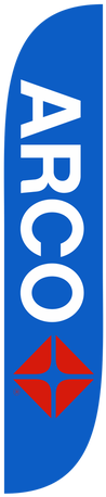 Arco Gasoline Feather Flag Blue - Circle (391x521), Png Download