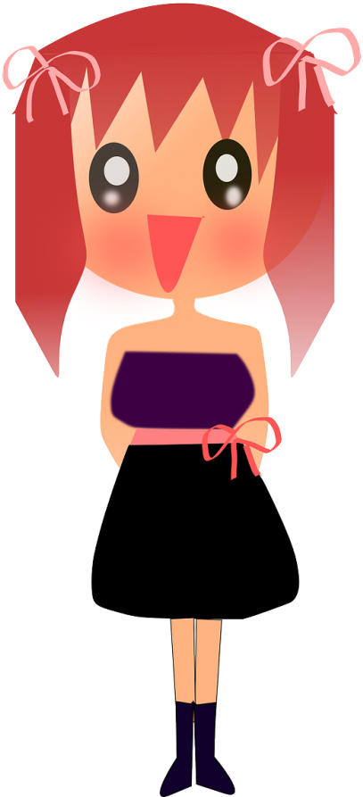 Anime,girl - Con Gái Hoạt Hình (500x1000), Png Download