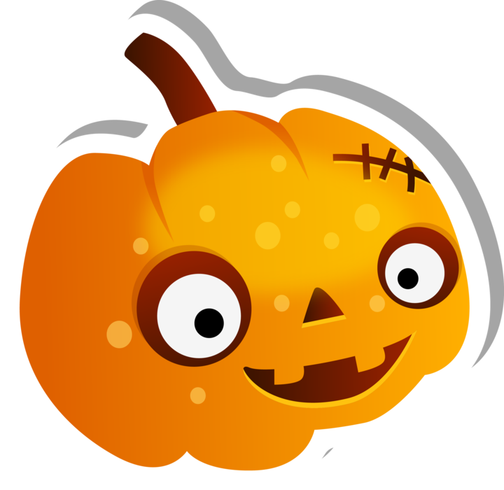 Happy Face Jack O' Lantern Sticker - Jack-o'-lantern (720x700), Png Download