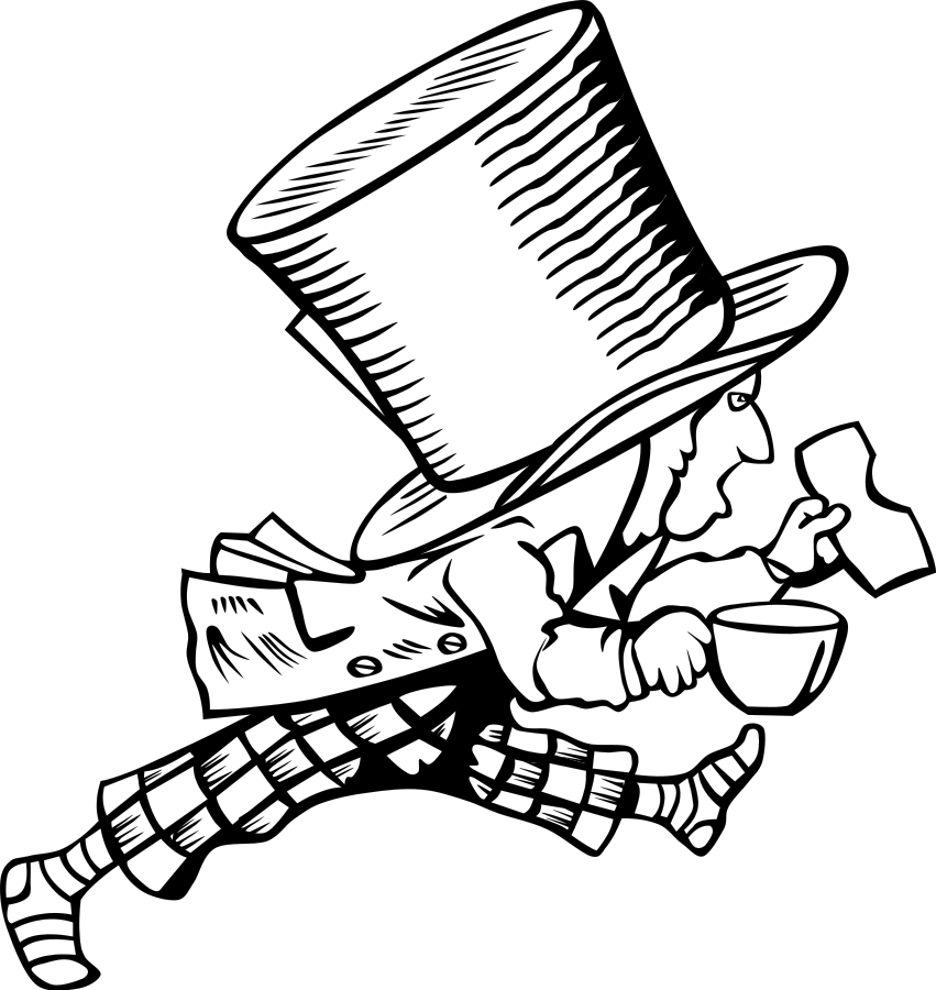 This Free Clipart Png Design Of Mad Hatter Clipart (851x900), Png Download
