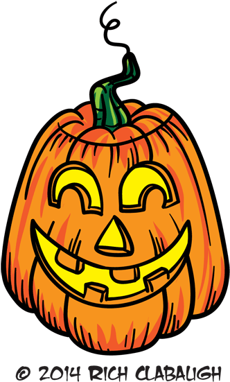 103114 Jackolantern Monster Faces - Decorated Pumpkin Clipart (500x591), Png Download