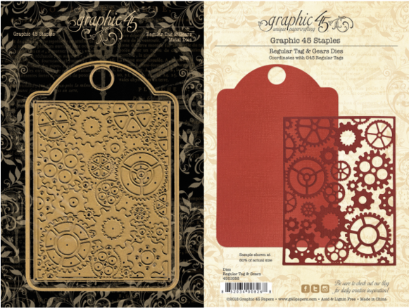 Regular Tag & Gears Dies - Graphic 45 Mon Amor Ephemera Cards (580x580), Png Download