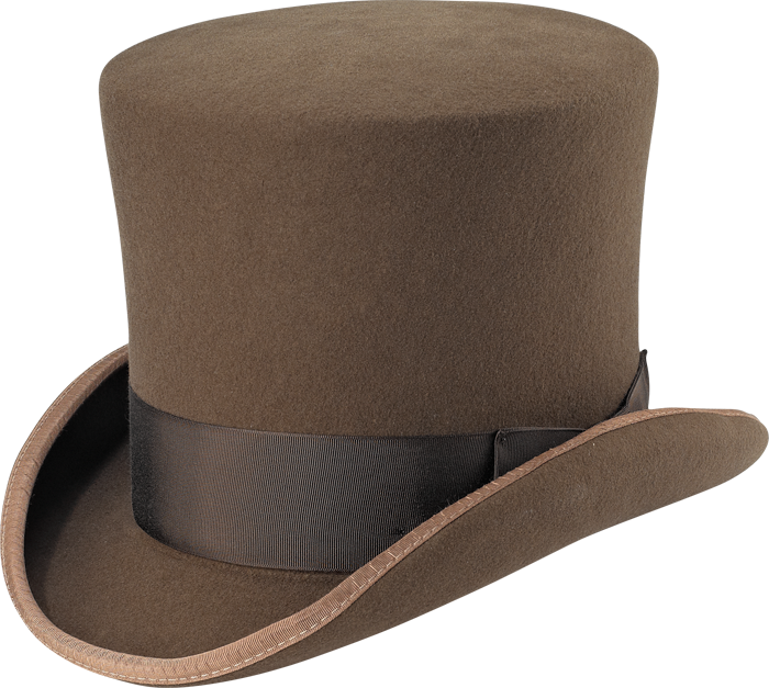 Mad Hatter Top Hat - Pecan Victorian Top Hat (700x627), Png Download