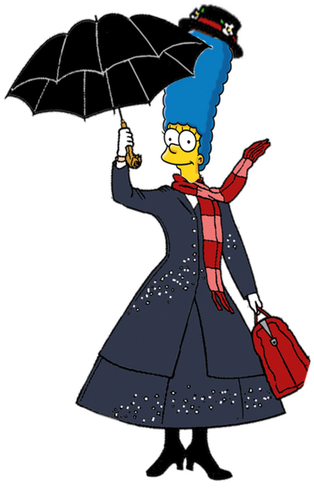 Mary Poppins Umbrella Png - Marge Simpson As Mary Poppins (782x990), Png Download