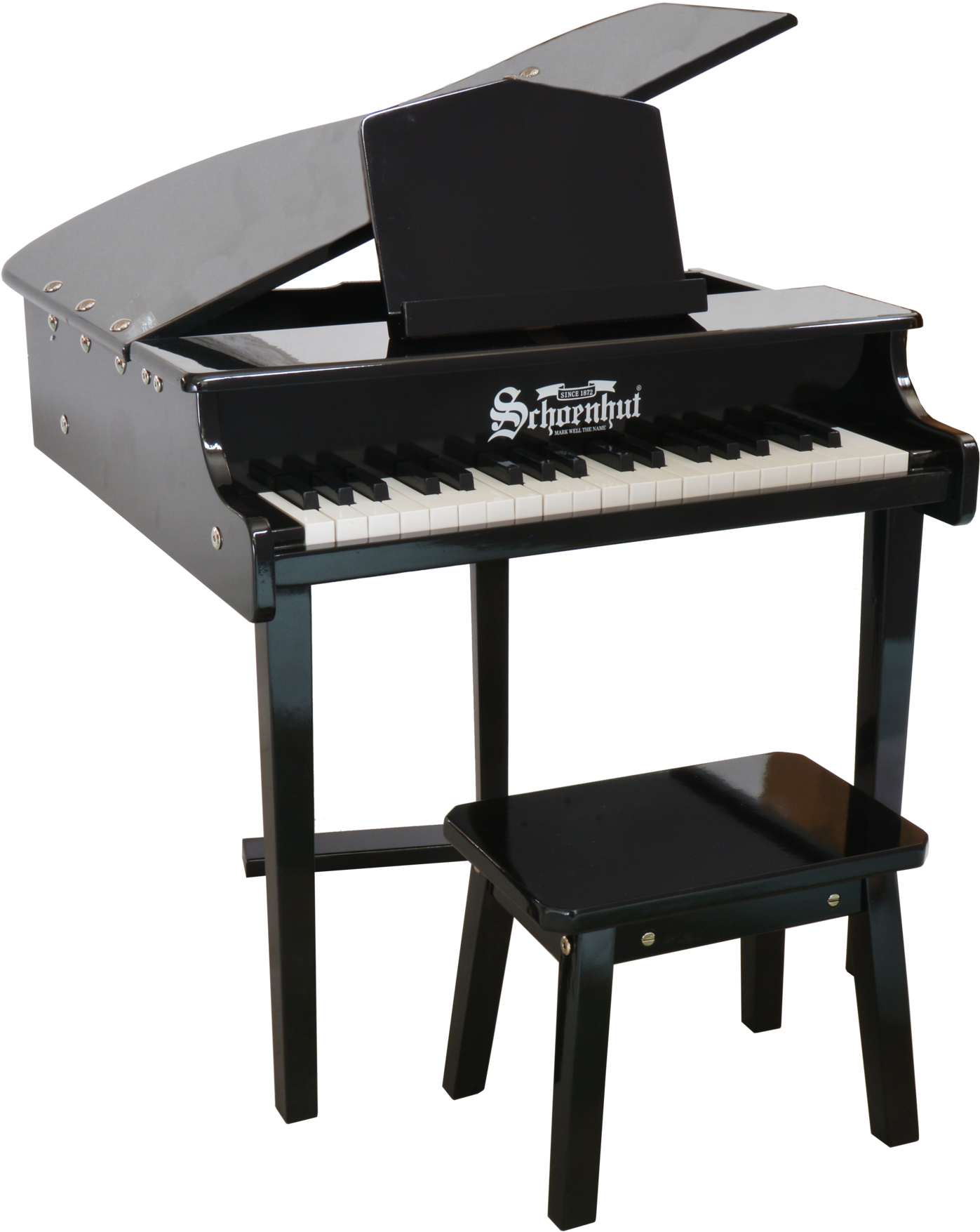 Schoenhut Concert Grand Piano 37-key Black - Piano (1600x1876), Png Download