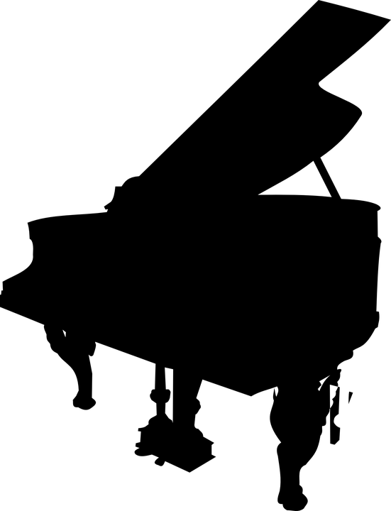 Grand Piano Black Free Vector Graphic On - Grand Piano Silhouette (551x720), Png Download