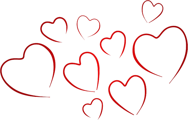 Valentine's Hearts - Free Hearts Black And White Clipart (600x383), Png Download