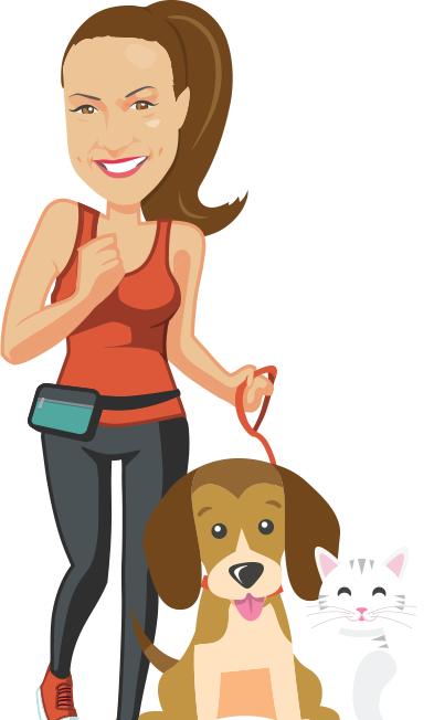 Walk Dog Cartoon Transparent (393x652), Png Download