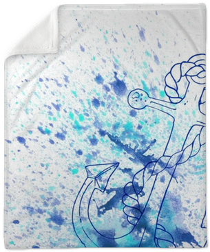 Watercolor Abstract Background In Marine Style - Watercolor Painting (400x400), Png Download