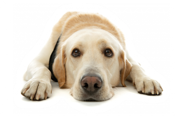 Pet Sitting - Dog Face Laying Down (592x393), Png Download