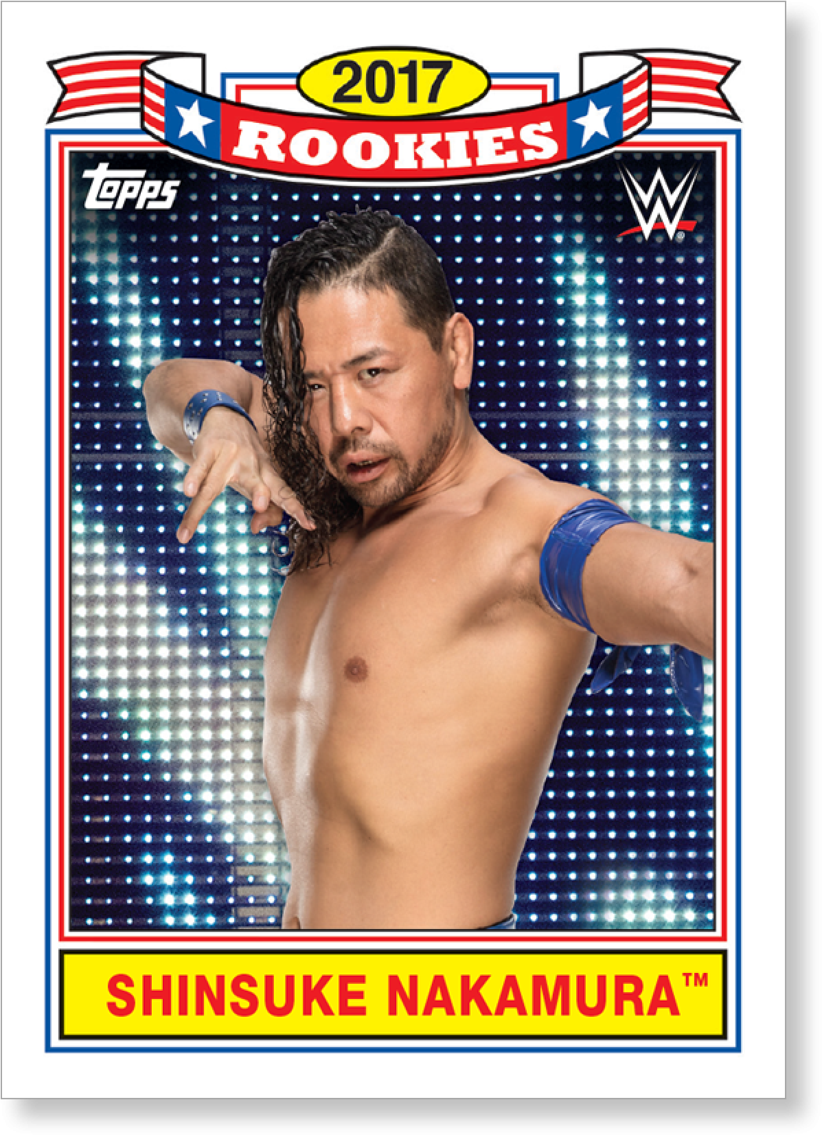 2018 Topps Wwe Heritage Shinsuke Nakamura Top Ten Rookies - Barechested (2000x2000), Png Download