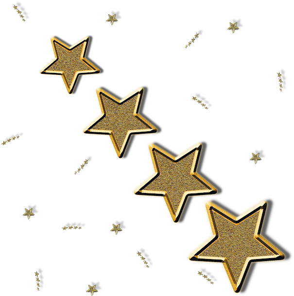Golden Stars - Guess Ube82047 Frame Earrings (640x640), Png Download