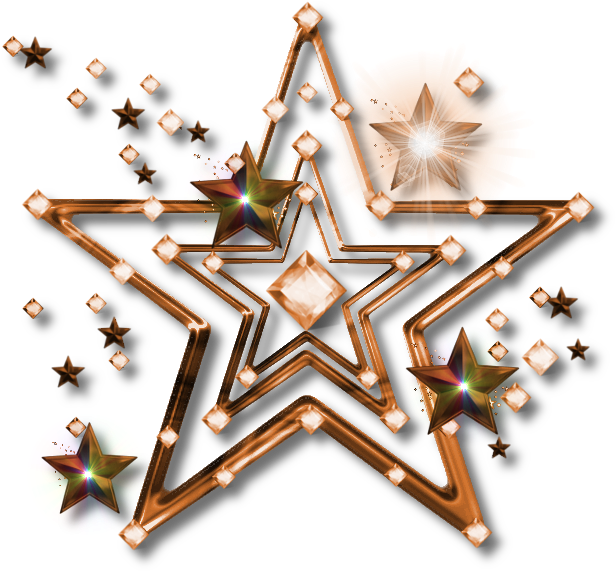 Golden Stars - Clip Art Pink Purple Stars (631x590), Png Download