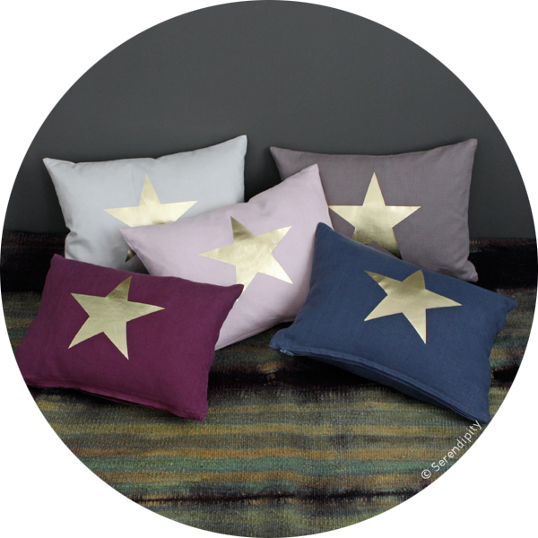 Golden Stars Cushion - Cushion (600x600), Png Download