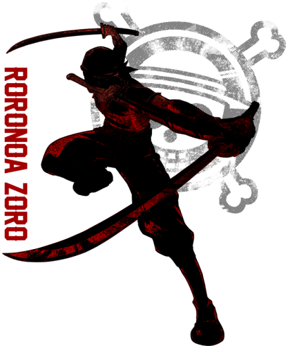 Luffy One Piece - Crimson Pirate Hunter Bounty T Shirt (417x500), Png Download