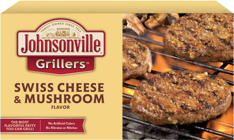 Product Image - Johnsonville Grillers Patties, Swiss Cheese & Mushroom (800x576), Png Download