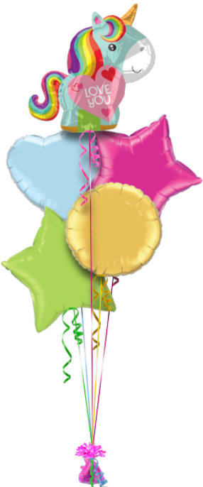Love You Rainbow Unicorn Mothers Day Balloon - 21" Unicorn Love Balloon - Mylar Balloons Foil (286x686), Png Download
