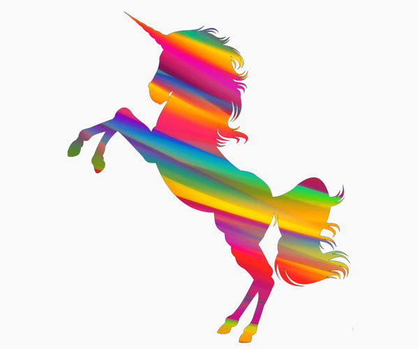 Bleed Area May Not Be Visible - Rainbow Colorful Unicorn Pretty T-shirt Men - Baby (600x500), Png Download