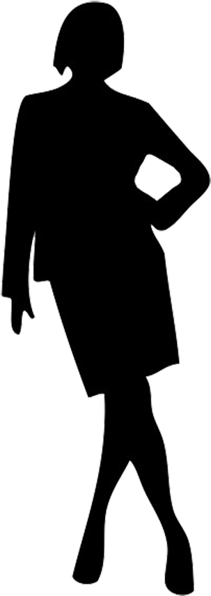 Business Female Silhouette, Casually Standing Woman - Women In Multiple Roles (340x886), Png Download