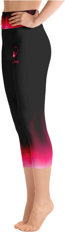 Pink Ombre Flames Yoga Capri Leggings (800x800), Png Download
