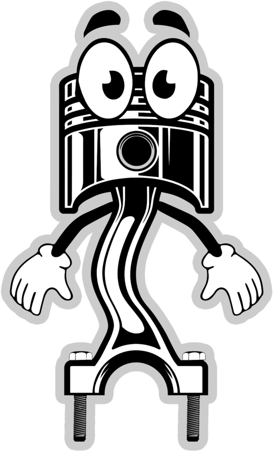 Rodney The Piston Sticker - Mighty Car Mods Rodney (790x1024), Png Download