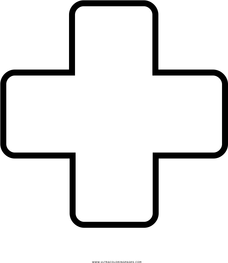 Medical Cross Coloring Page - Cross (1000x1000), Png Download