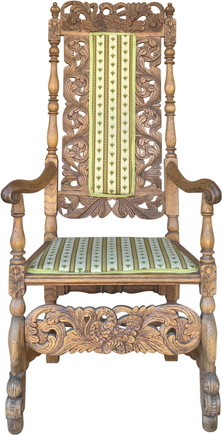Carved Arm Chair - Chair (1500x1500), Png Download