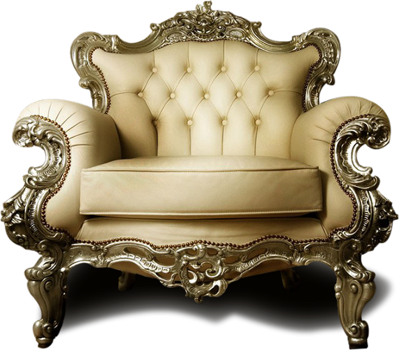 Antique Chair - Big Fancy Chair (573x503), Png Download