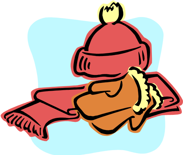 Sunday School Collecting Hats/mittens - Hat And Scarves Clipart (600x509), Png Download