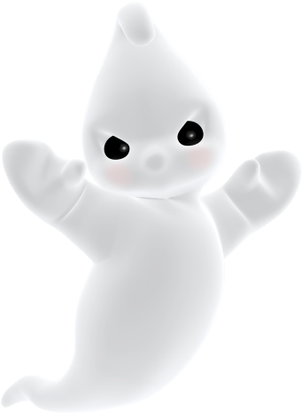 3d Angry Cute Ghost Png Clipart - Ghost Clipart Transparent Background (351x474), Png Download