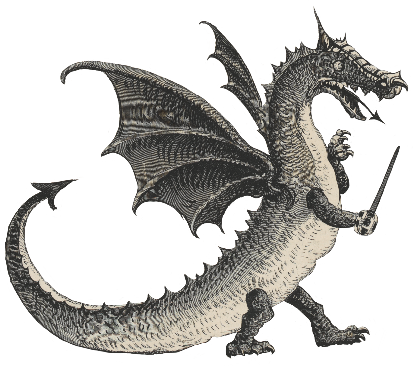 56720889 - Cut Out Dragon (1373x1212), Png Download