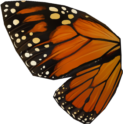Right Wing Png Banner Black And White Download - Butterfly Left Wing Png (600x500), Png Download