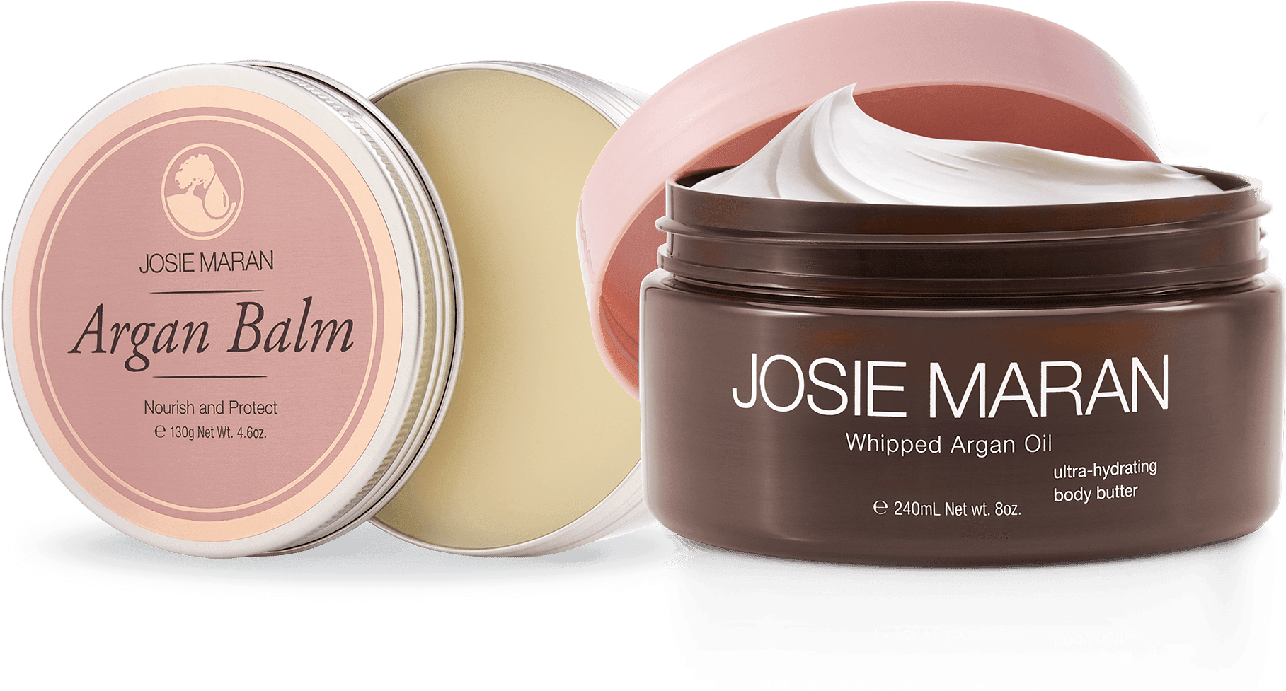 J890 01 0001 Bodybutterarganbalmduo V=1505437406 - Josie Maran Cosmetics - Whipped Argan Oil Illuminizing (2048x2048), Png Download