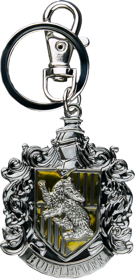 Hufflepuff Logo Metal Keychain - Harry Potter - Hufflepuff Logo Metal Keychain (436x900), Png Download