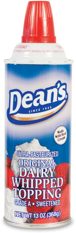 Dean's Aerosol Whipped Topping - Dean's Milk (547x900), Png Download