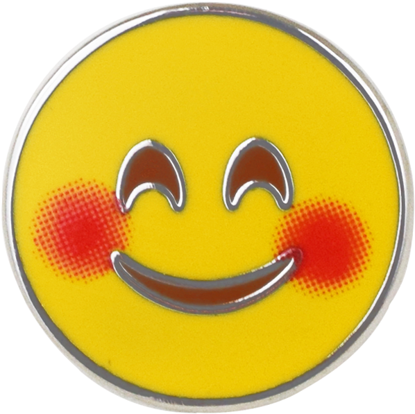 Blush Emoji Pin - Pin (710x710), Png Download