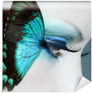 Beautiful Woman Eye Close Up With Butterfly Wings Wall - Soul Kissing Michelle Schaper (400x400), Png Download