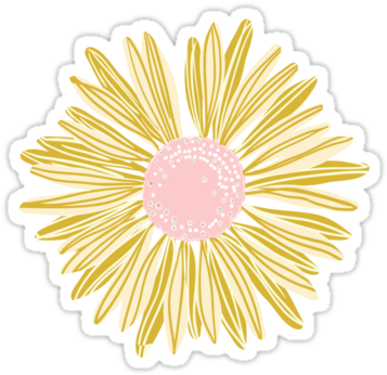 Gold Flower Sticker - Sticker (375x360), Png Download