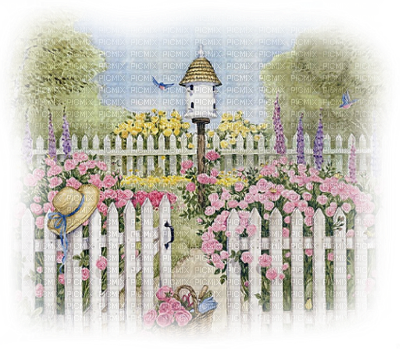 Tube Jardin - Illustration (400x349), Png Download
