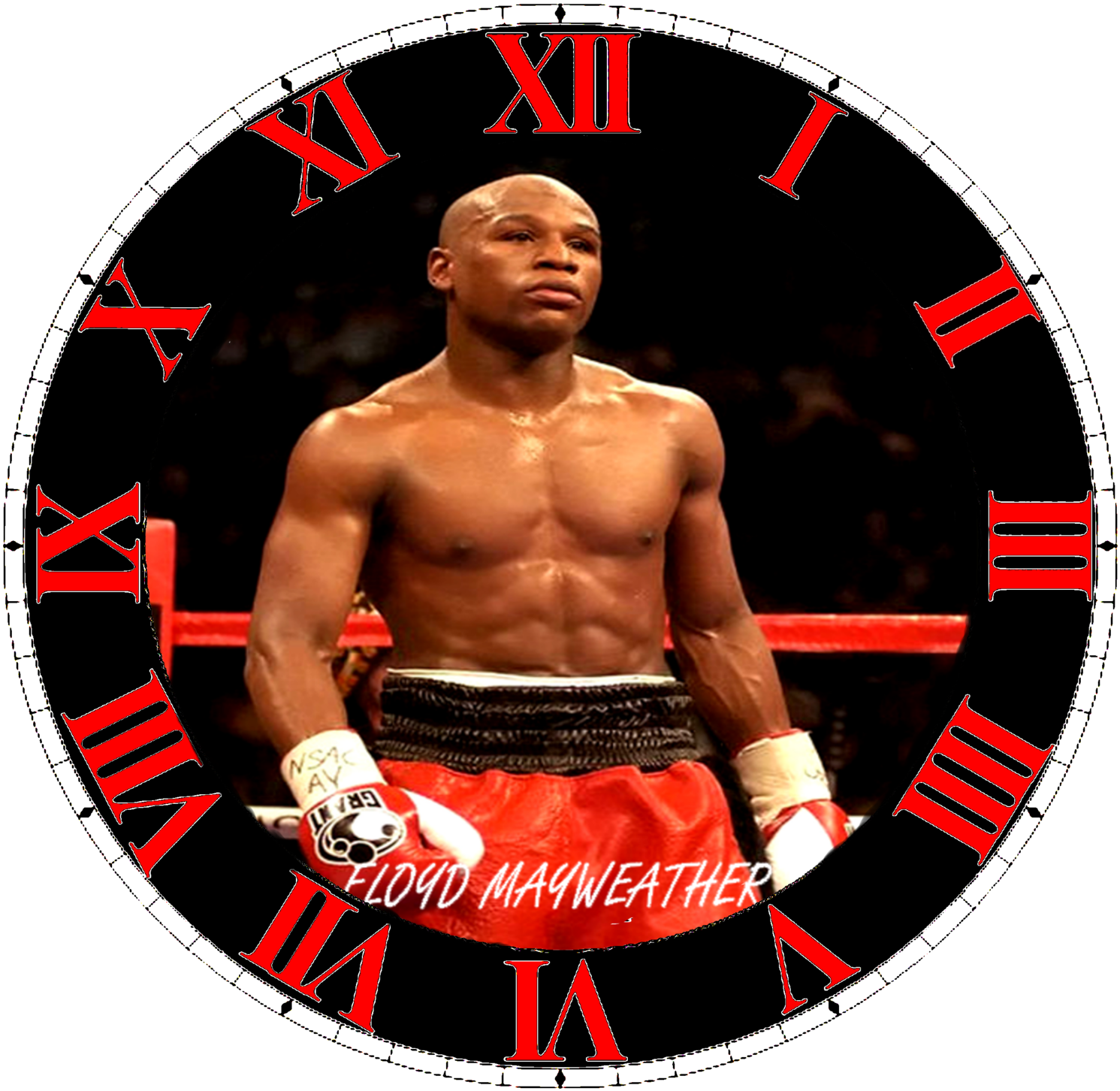Floyd Mayweather Boxing Manny Pacquiao Wall Clock - Boxing (1600x1455), Png Download