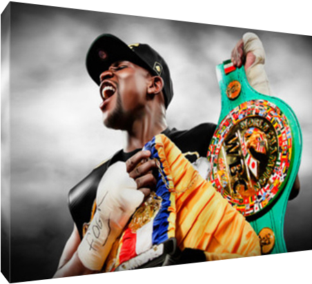 Free Floyd Mayweather Painting - Undefeated Champ Floyd Money Mayweather Canvas Art (600x600), Png Download
