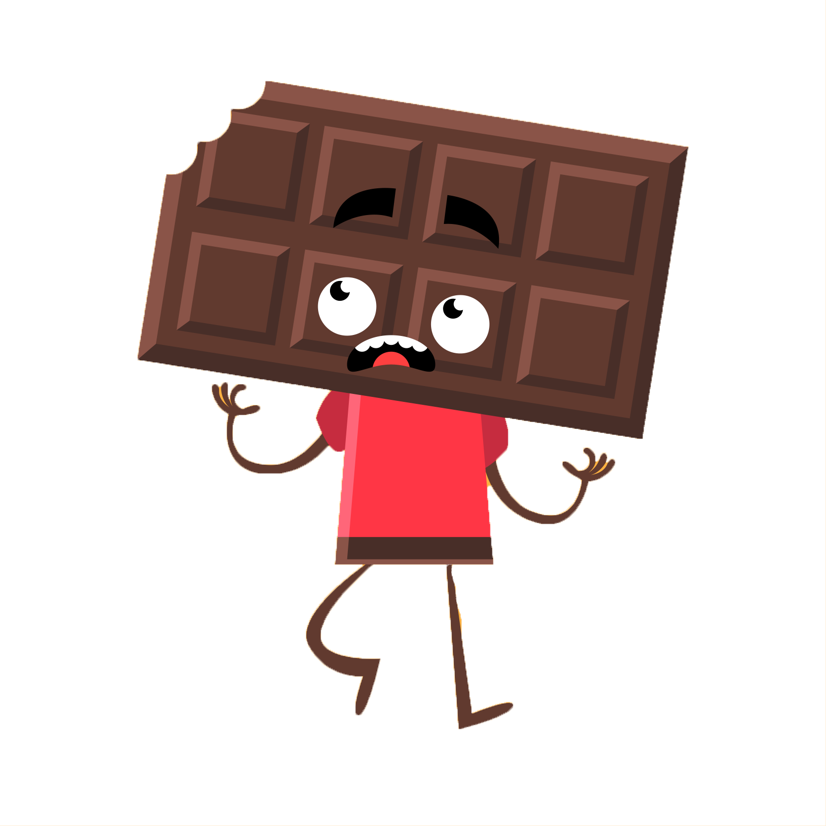 Twix Bitten Transprent Download - Cartoon Chocolate Bar Png (1667x1667), Png Download