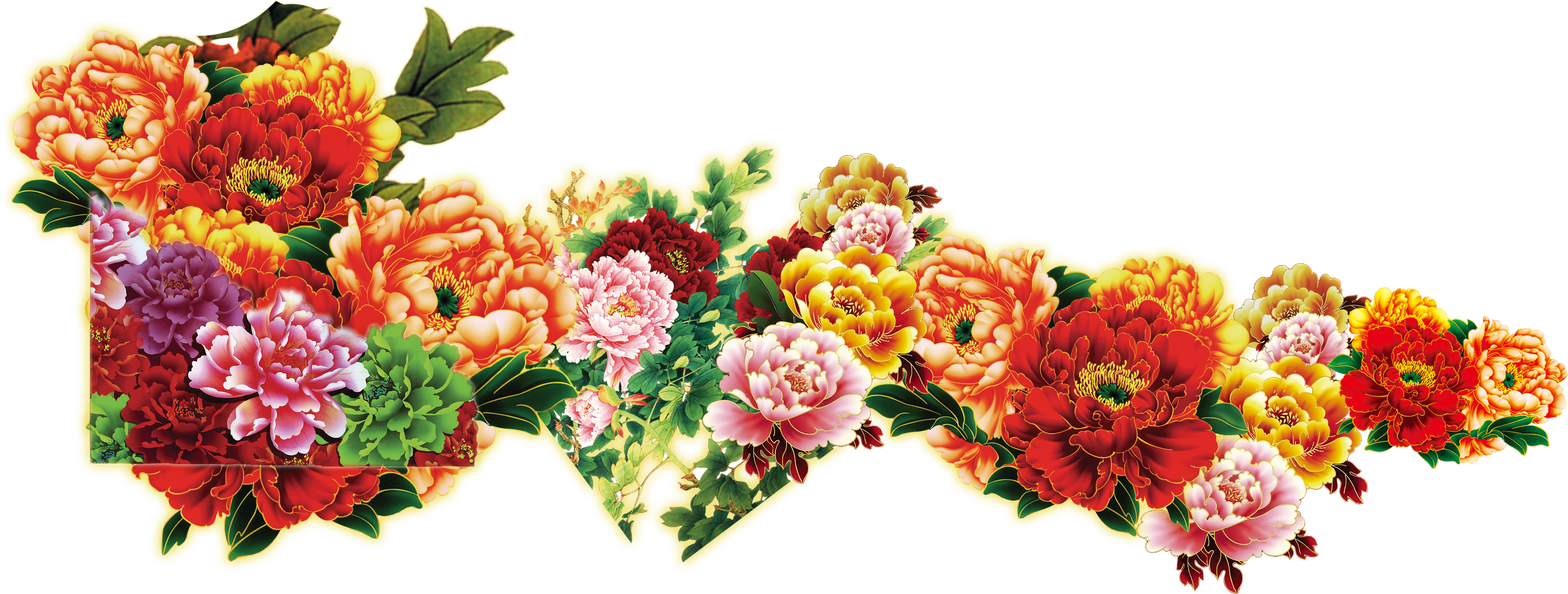 Floral Design Cut Flowers - Artificial Flower Png (5076x1923), Png Download
